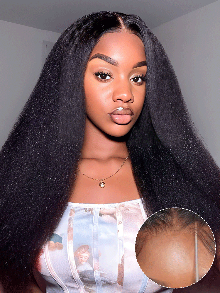 Ready To Go Wig- Glueless Kinky Straight Yaki Straight 5x7 HD Lace Closure Wig