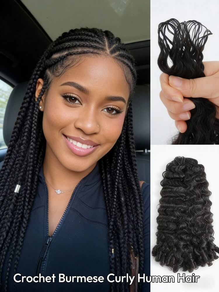 Feather Crochet Hair Extensions Pre Separated Flip Over Boho Style