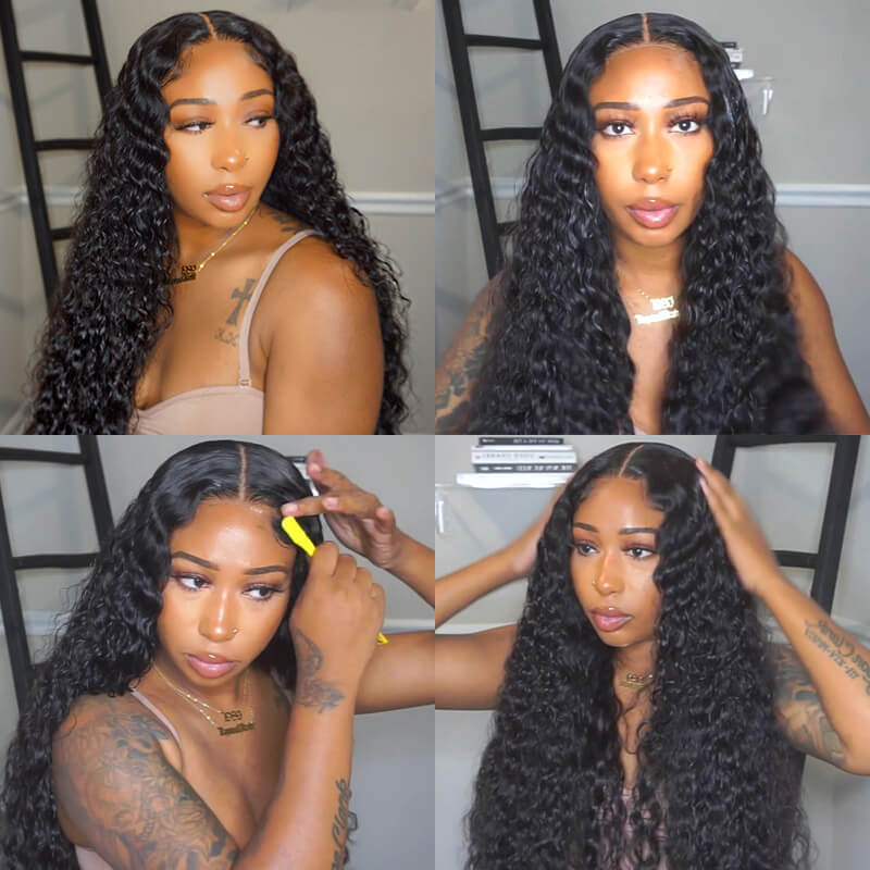 250 density 30in wig 5x5HD clsoure wig water wave