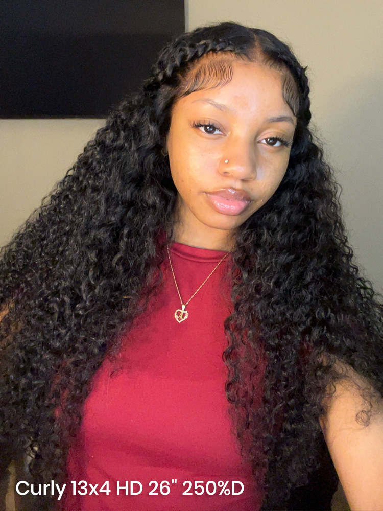 Long Curly Wigs For Women Invisible HD Lace Front Wig