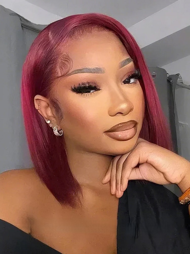 Burgundy Short Bob Wig
