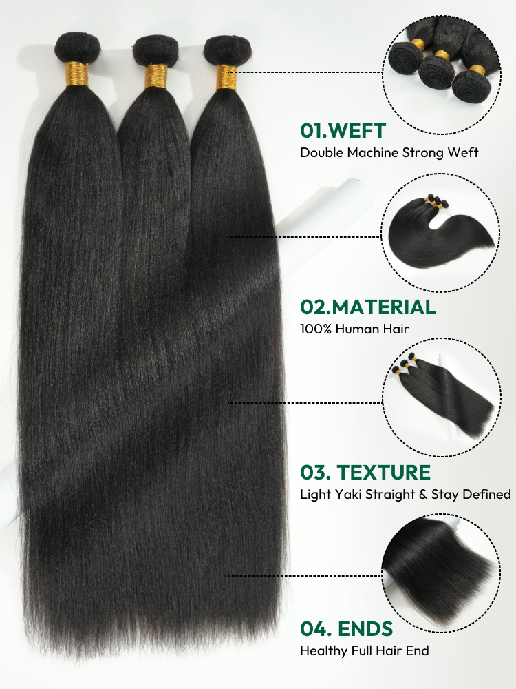 light yaki human hair weaves