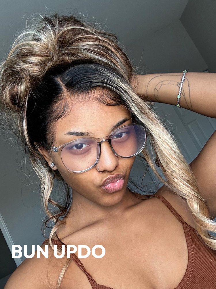brown blonde mixed color wigs