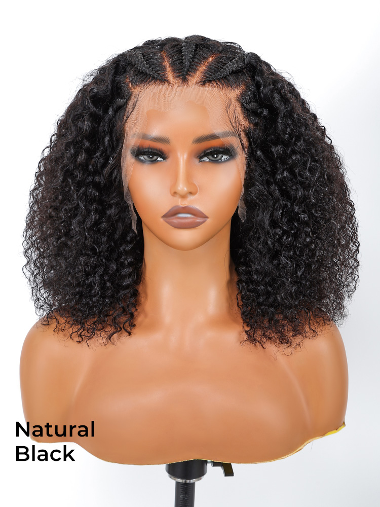 Braid Wigs Curly Human Hair Lace Front Wigs With Braids Hairstyles
