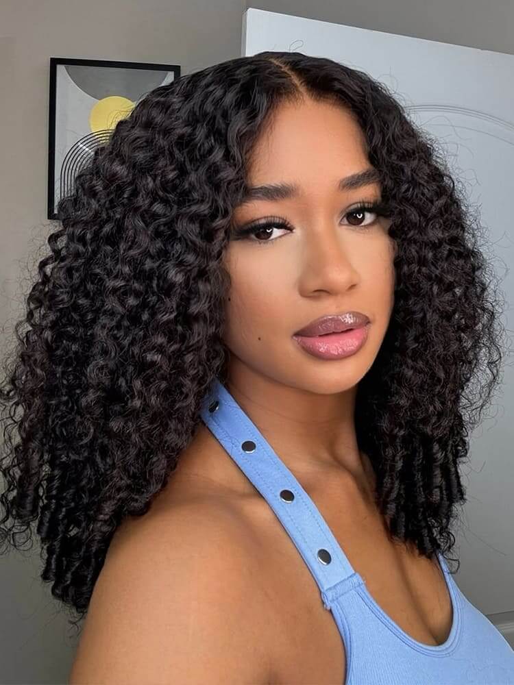 Glueless human hair wig