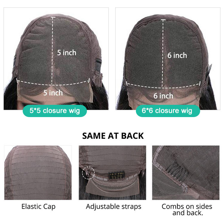 5x5 wig vs. 6x6 closure wig cap