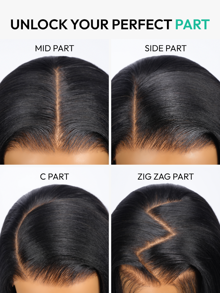 different hair parting styles