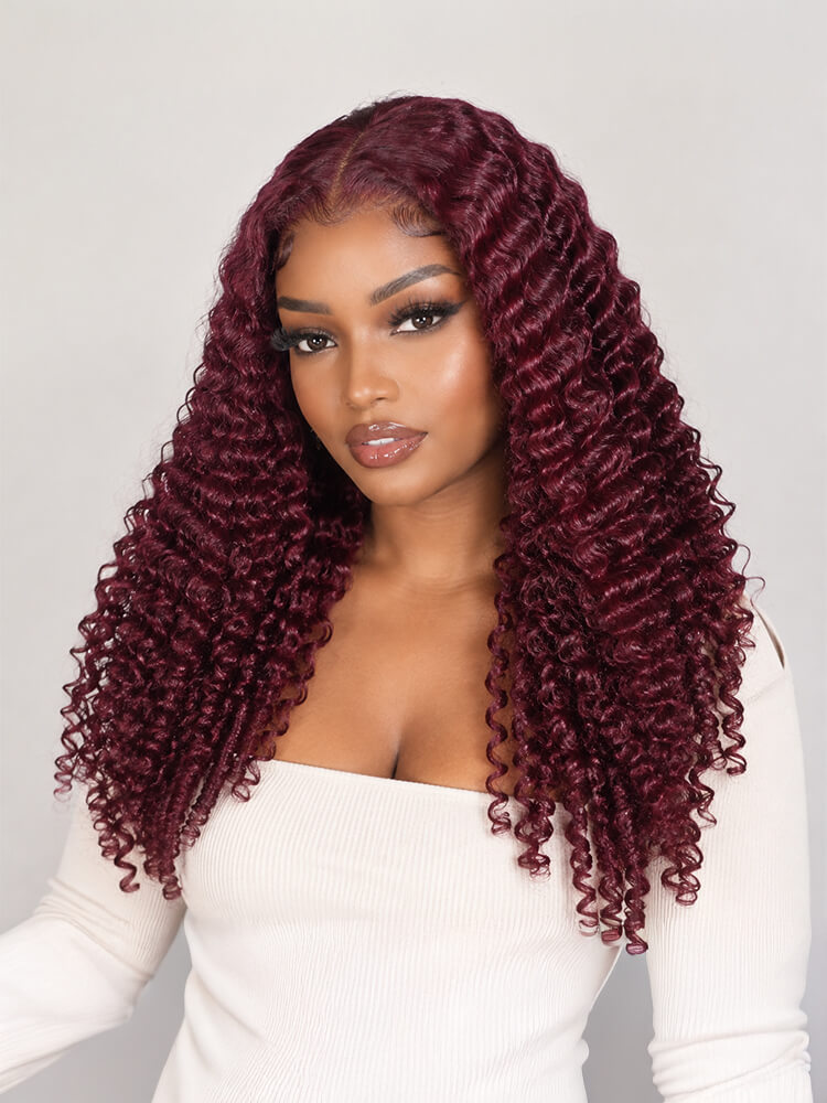 Burgundy Burmese curly wig