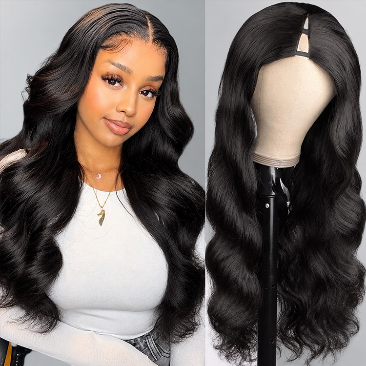 U Part Wig Brazilian Body Wave Human Hair U Part V Part Wigs