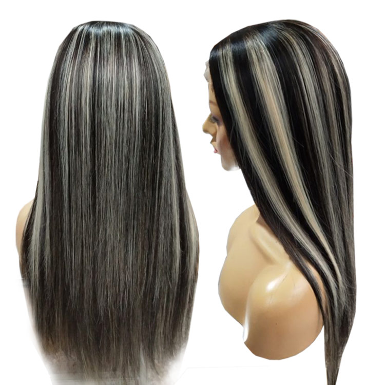 Blonde Highlight Wig P#1b/613 Black Wig with Blonde Highlight