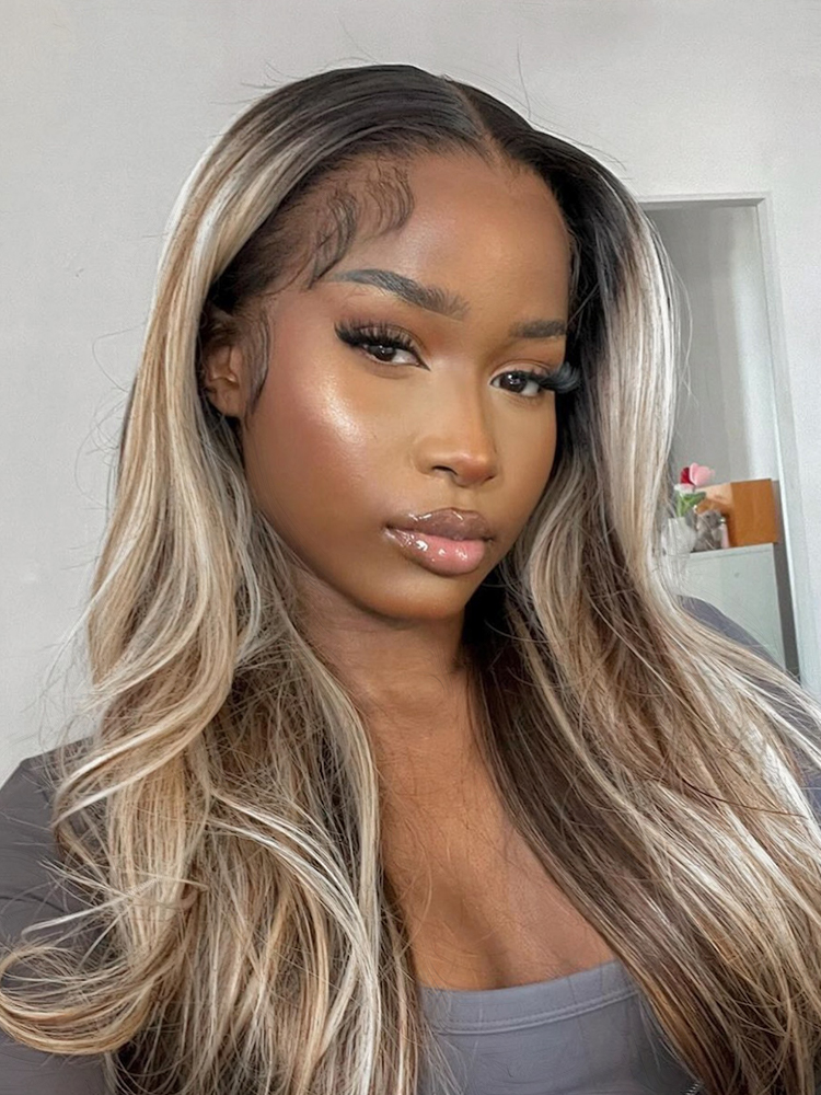 brown blonde mixed color wigs