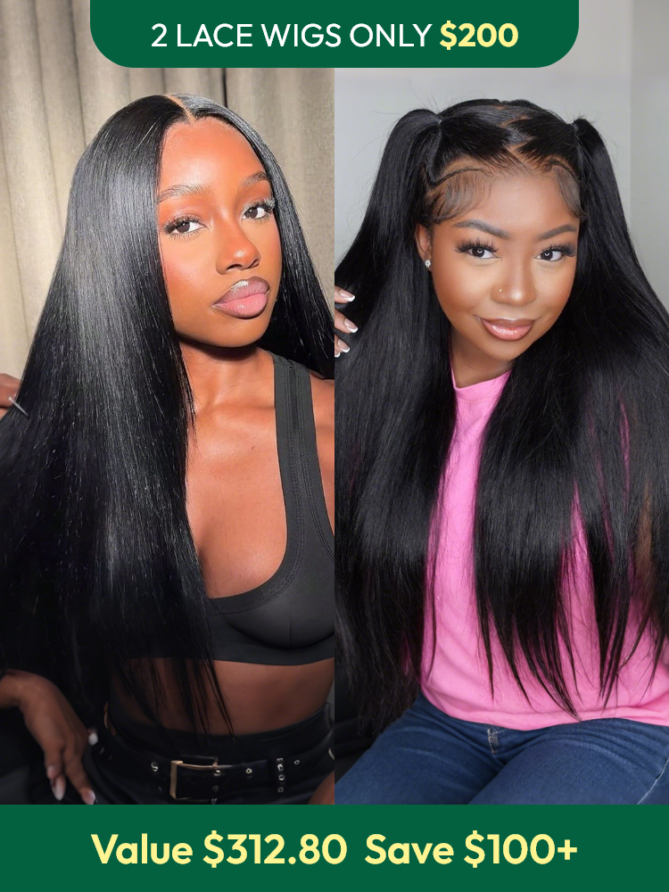 [Pack Deal] 2 Ready To Go Wig 100% Glueless Straight Texture
