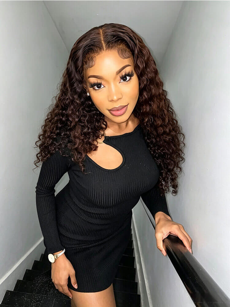 Brown Water Wave Lace Front Wigs