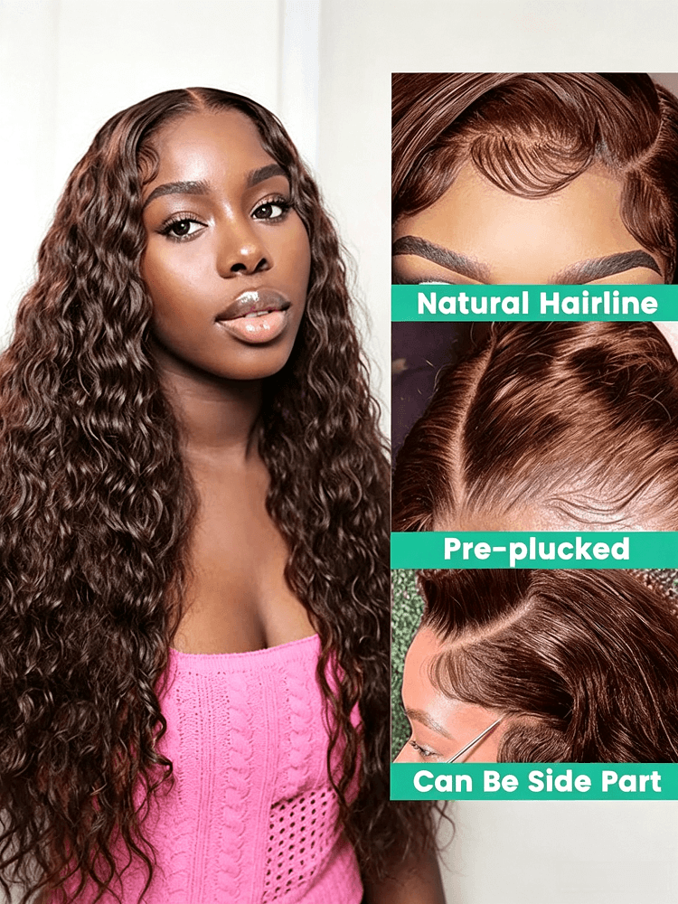 Brown Water Wave Lace Front Wigs