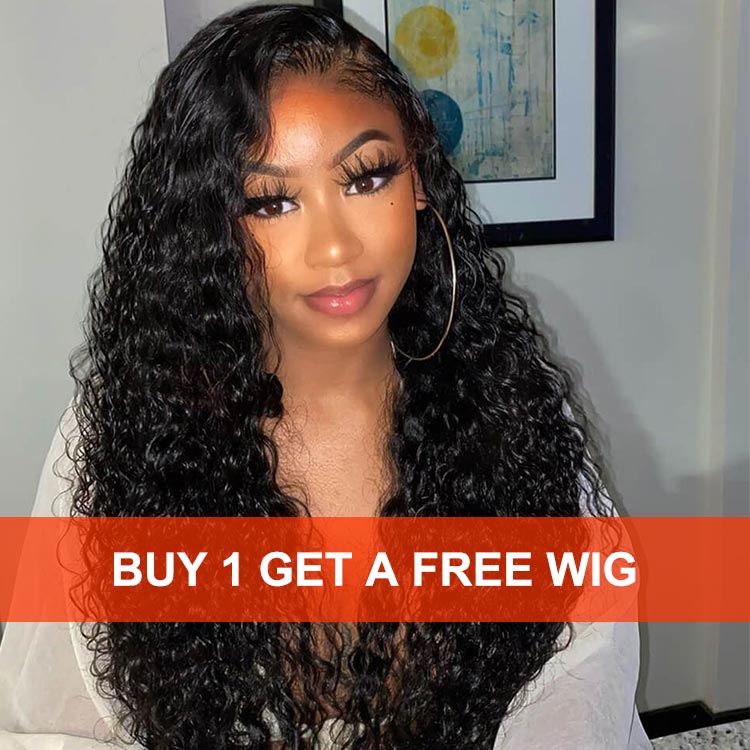 Long Hair Wigs For Women 16-36in Water Wave Human Hair Invisible Wigs