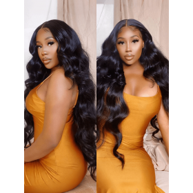 14-36In Body Wave Human Hair Transparent Lace Front Wigs 