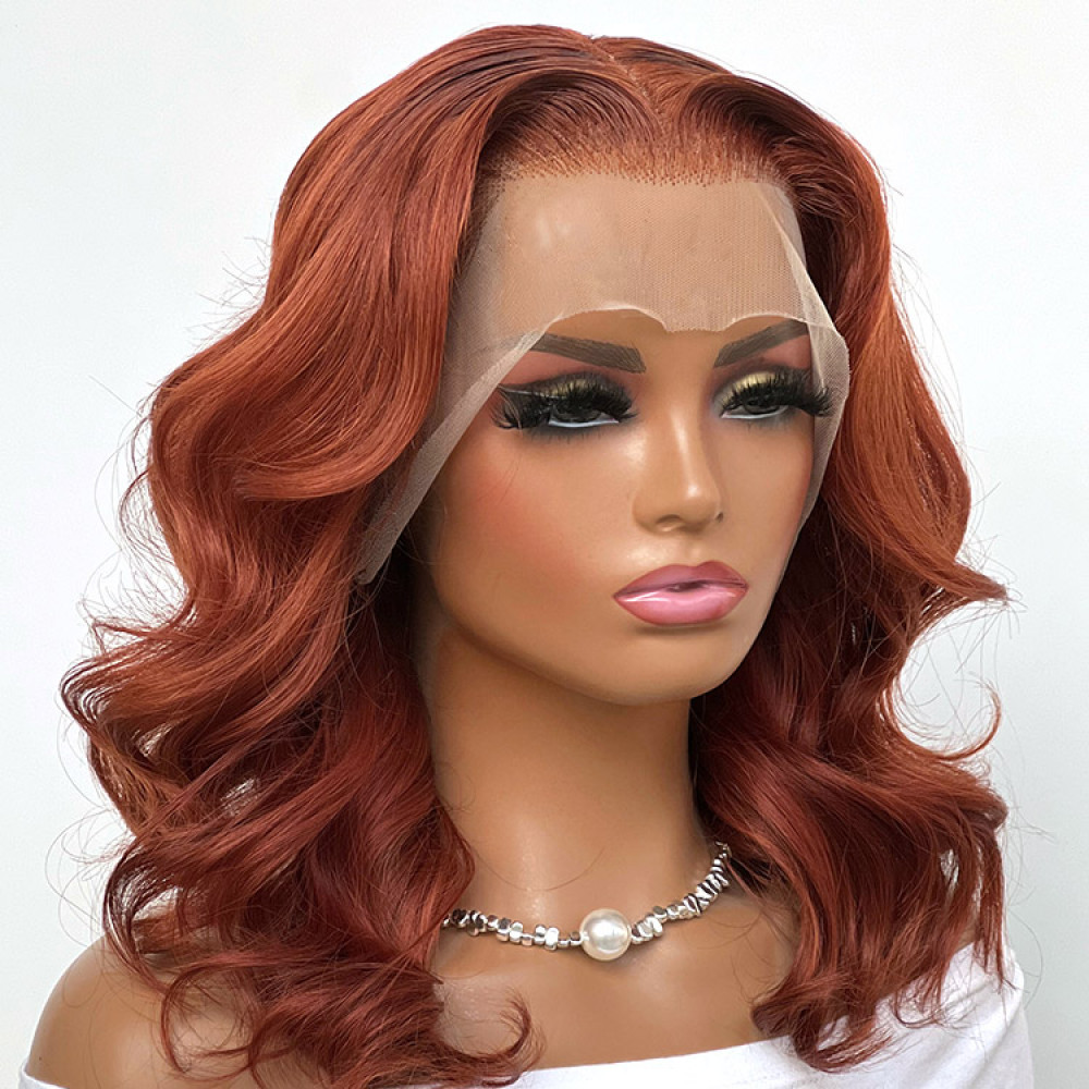 Pre plucked Colored Wavy Wig With Undetectable Transparent Lace