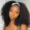 Coily Hair Headband Wigs-Human Hair Coily Curly Weaves Wigs
