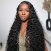 14-36in Water Wave Human Hair HD Invisible Lace Front Wigs 