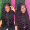 Wet And Wavy Unprocessed Brazilian Human Hair Weave 4 Bundles With 13*4 Lace Frontal Closure
