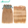 Asteriahair #27 Hair Color Straight Hair 4PCS With 13*4 Lace Frontal Closure
