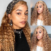 #27 Honey Blonde Hair Color Water Wave Lace Front Wig