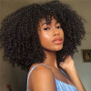 Kinky Curly Afro Wig Human Hair With Bang Glueless Wig
