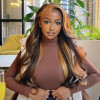 Brown Wig with Highlights Body Wave 13x4 Lace Front Wig