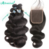 4 Bundles Brazilian Virgin Hair Body Wave With Lace Closure 4x4 Inch