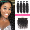 Human Hair Weaves 4 Bundles Brazilian Deep Wave And 13*4 Lace Frontal Closures