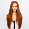 Copper Ginger Layered Straight Human Hair Lace Closure Wig