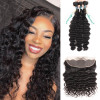 3 Bundles Brazilian Virgin Hair Loose Deep Wave With Lace Frontal