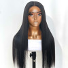 Bone Straight Human Hair Transparent Lace Front Wigs Silky Straight Always