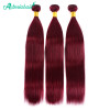 Burgundy Color Straight Hair Weave 3 Bundles Pre-colored 99j Hair