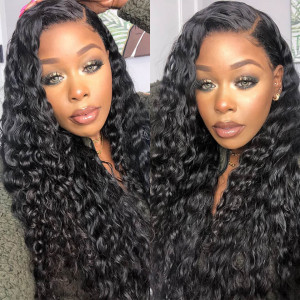 Virgin Brazilian Hair Weave 3 Bundles With 13*4 Lace Frontal Closures Natural Wave