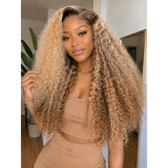 Ready To Go Ombre Honey Blonde Highlight Curly 5x5 Closure