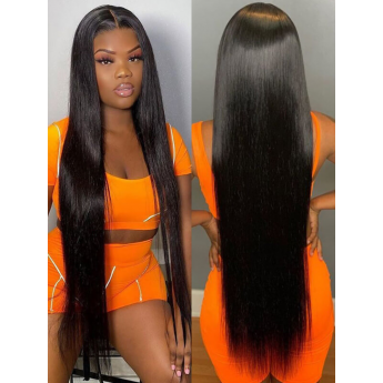 Straight Transparent HD Invisible Lace Front Human Hair Wigs 14-40inch