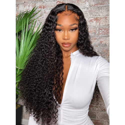 Curly Hair Glueless 6x6 Lace Closure Wigs Human Hair