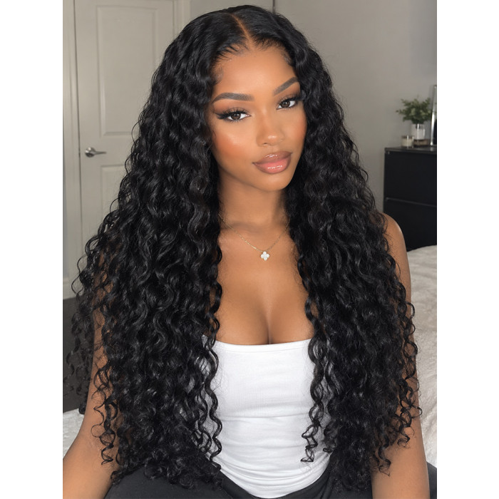 Raw Indian Curly Glueless Wig HD Lace Front Human Hair Ready To Go Wig