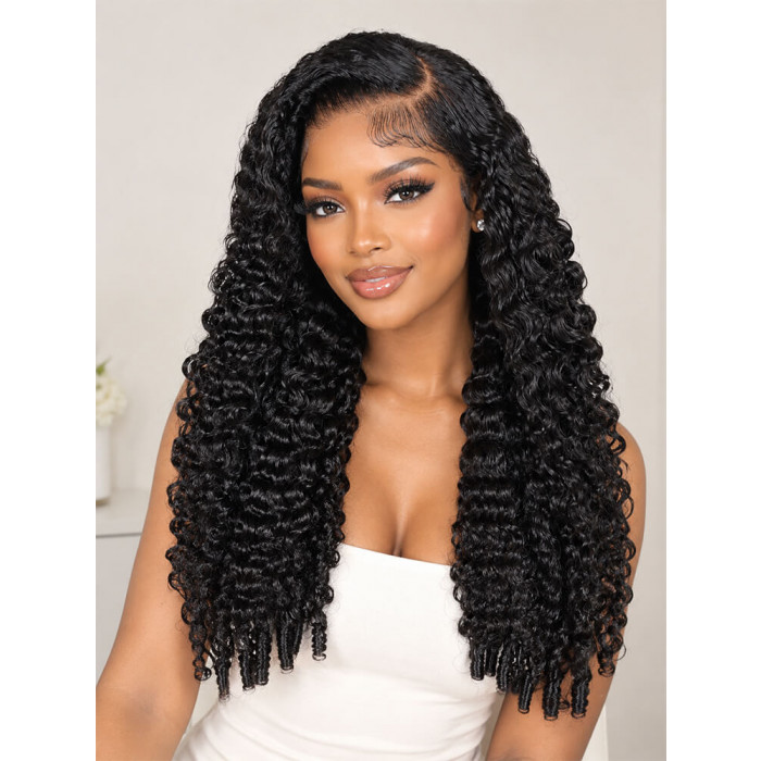 Burmese Curly Side Part Glueless Wig With Baby Hair HD 13x4 Lace 250% Density