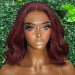 Burgundy Wavy Bob Wig 5x5 Glueless Human Hair Wigs
