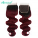 Burgundy Ombre Body Wave Closure