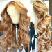 Brown Wig With Blonde Highlights Human Hair Wig