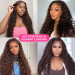 Brown Water Wave Transparent Lace Front Wigs Pre-plucked Super Natural