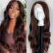 Chocolate Brown Color Human Hair Invisible Lace Front Wig 