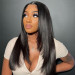 Straight Layered Human Hair Glueless Lace Front Wigs