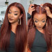 eddish Brown Kinky Straight Hair High Transparency Lace Wig