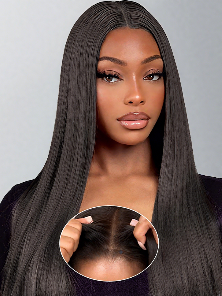 Straight Black Beauty Lace Front Wig Nana Jet Black Straight Bob Lace Front Wig | WigIsFashion main image 3