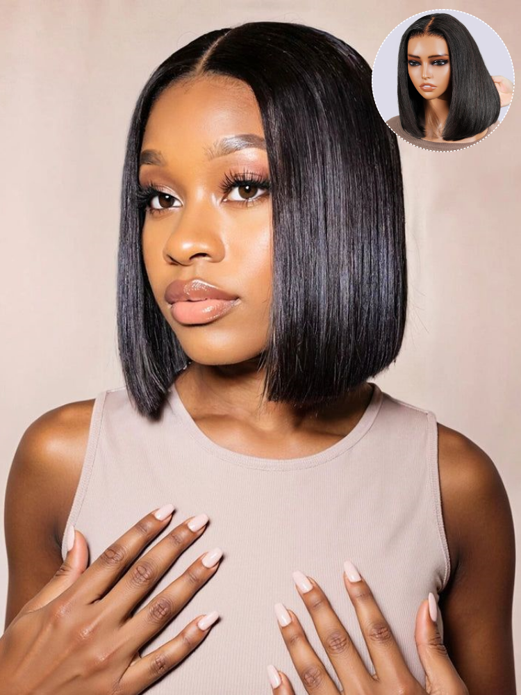Real Human Hair Bob Wig HD Lace Front 180% Density Short Straight Wig for Women Amazon.com : FATIAO 14 Inch Bob Wig Human Hair 13x6 Hd  main image 3