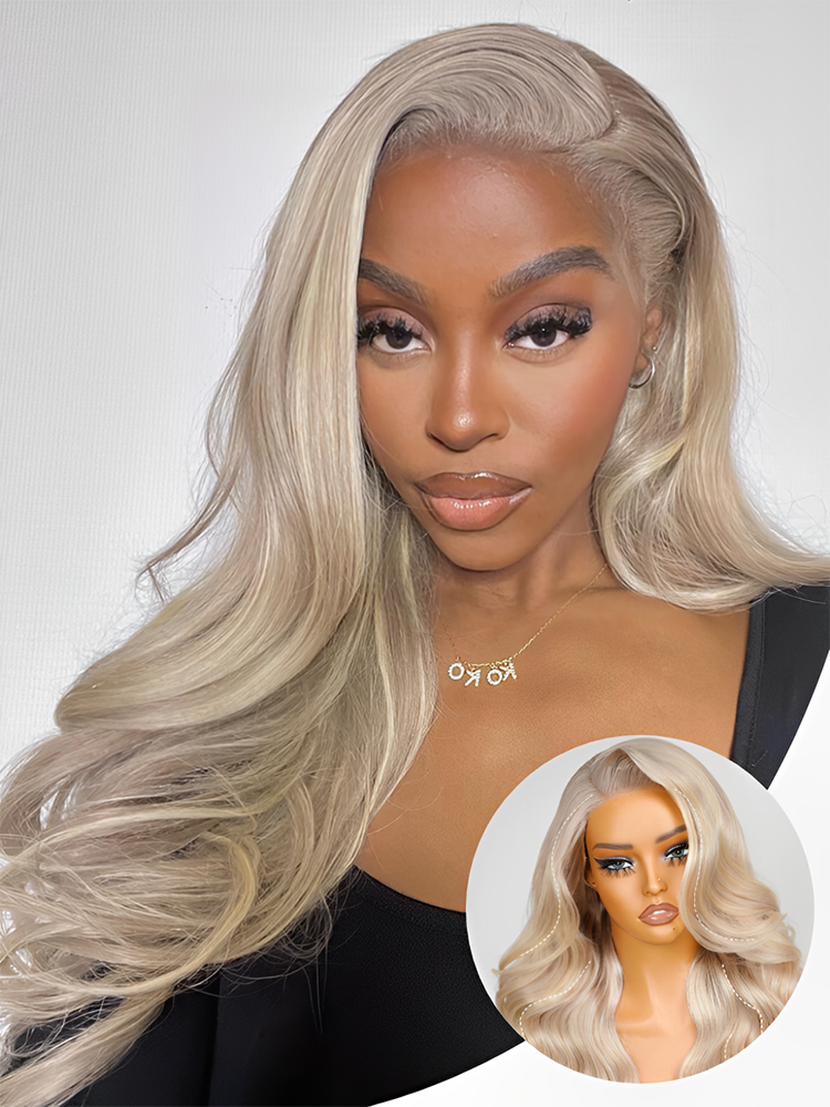 Blonde Highlights on Straight Human Hair Wig P18/613  display picture 3